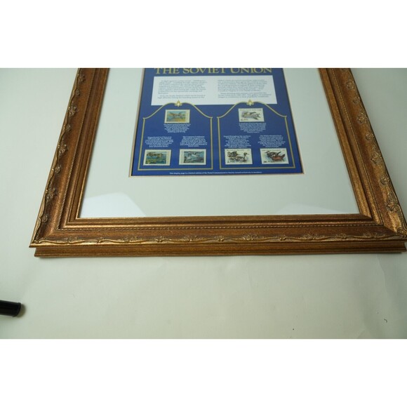 Soviet Union Waterfowl Stamps 1989-1991 | Gold-Framed Display Page | Collectible - Picture 10 of 16